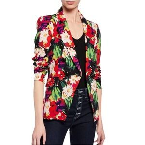 Veronica Beard Miller Dickey Floral/ Leopard Print Blazer Size 6 Like New